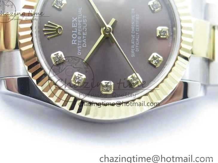 0112 SoftTouch Datejust 31mm 278273 SS YG BP Maker Best Edition Gray Diamonds Dial on SS YG Oyster Bracelet 2715